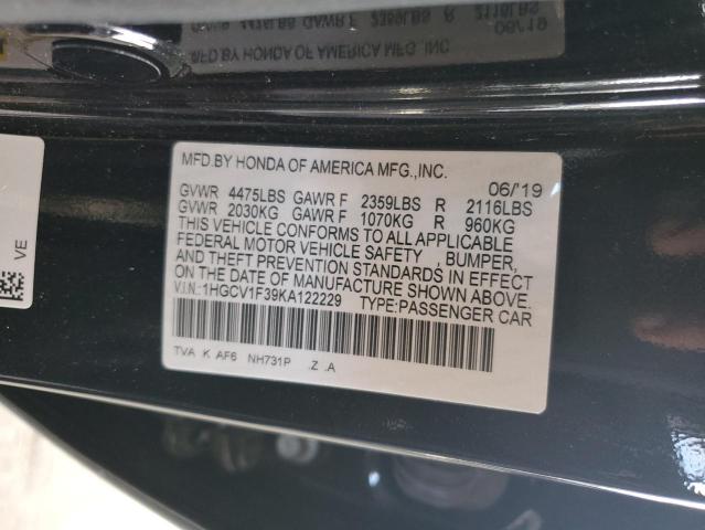 Photo 11 VIN: 1HGCV1F39KA122229 - HONDA ACCORD 