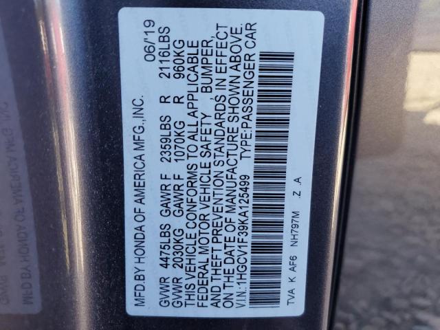 Photo 11 VIN: 1HGCV1F39KA125499 - HONDA ACCORD SPO 