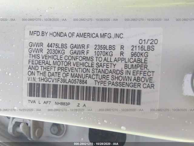 Photo 8 VIN: 1HGCV1F39LA057884 - HONDA ACCORD SEDAN 