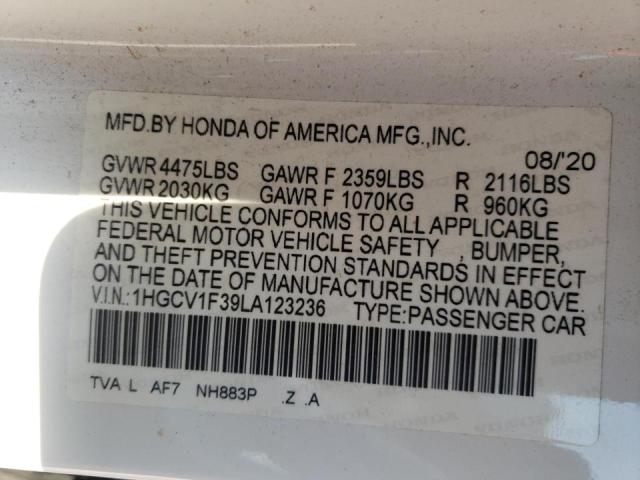 Photo 9 VIN: 1HGCV1F39LA123236 - HONDA ACCORD SPO 