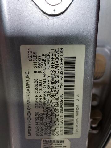 Photo 12 VIN: 1HGCV1F39MA039340 - HONDA ACCORD SPO 