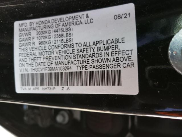 Photo 11 VIN: 1HGCV1F39MA103294 - HONDA ACCORD SPO 