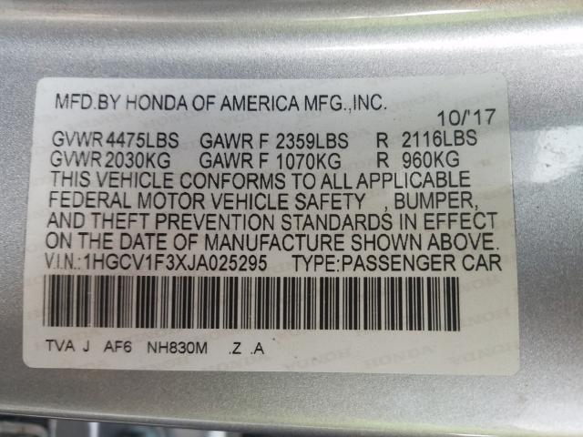 Photo 9 VIN: 1HGCV1F3XJA025295 - HONDA ACCORD SPO 