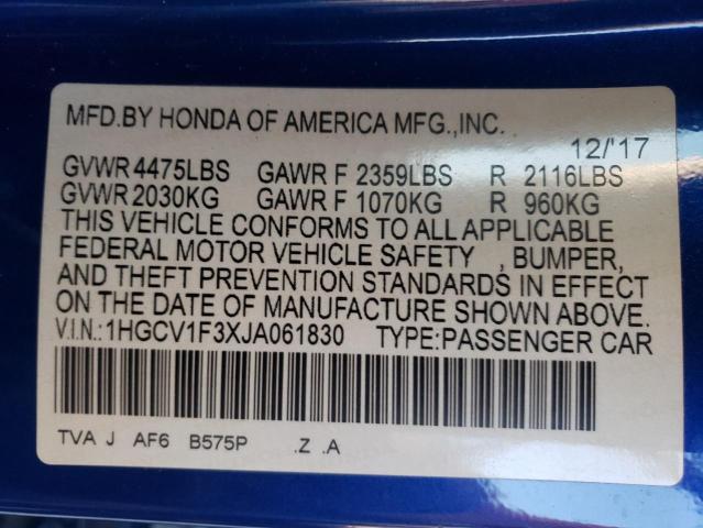 Photo 11 VIN: 1HGCV1F3XJA061830 - HONDA ACCORD SPO 