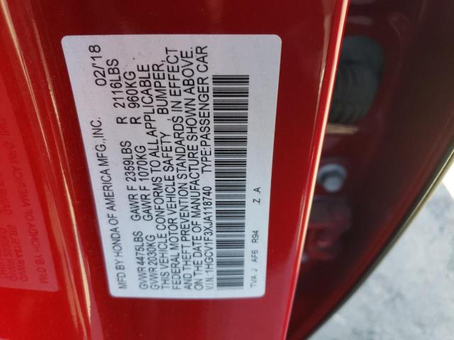 Photo 9 VIN: 1HGCV1F3XJA118740 - HONDA ACCORD SPO 