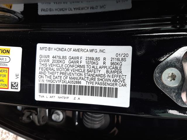 Photo 9 VIN: 1HGCV1F3XLA052886 - HONDA ACCORD SPO 