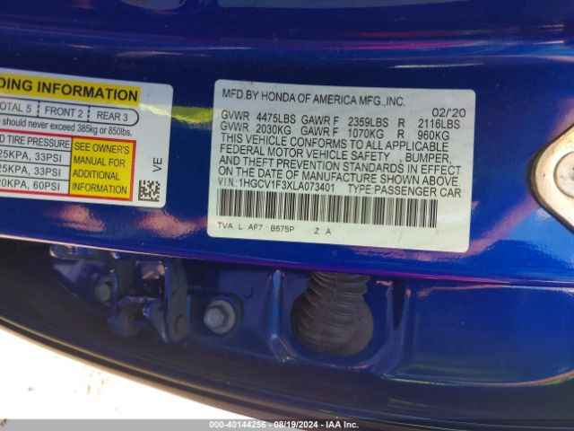 Photo 8 VIN: 1HGCV1F3XLA073401 - HONDA ACCORD 