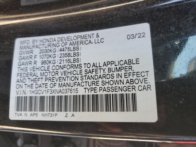 Photo 12 VIN: 1HGCV1F3XNA037615 - HONDA ACCORD SPO 