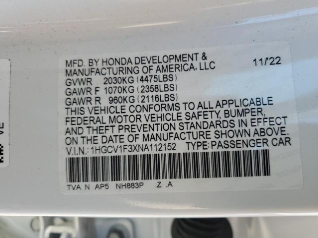 Photo 11 VIN: 1HGCV1F3XNA112152 - HONDA ACCORD 