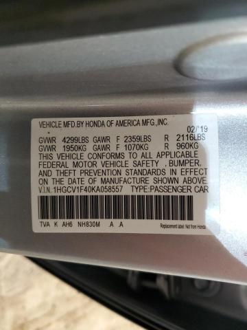 Photo 11 VIN: 1HGCV1F40KA058557 - HONDA ACCORD 