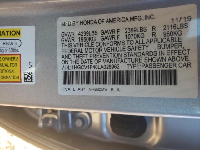 Photo 9 VIN: 1HGCV1F40LA028962 - HONDA ACCORD EX 