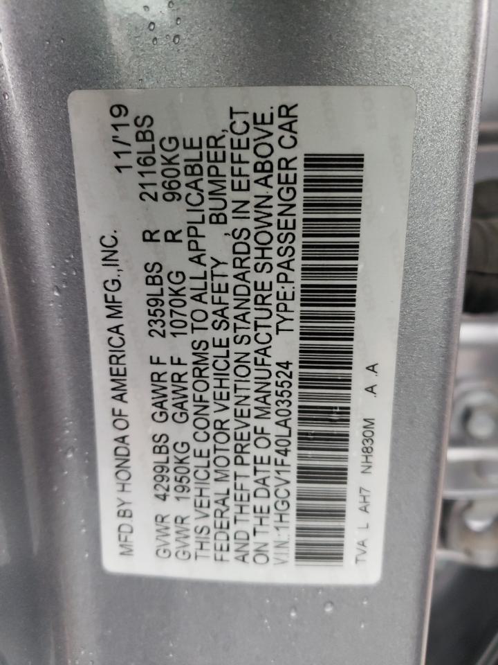 Photo 11 VIN: 1HGCV1F40LA035524 - HONDA ACCORD 