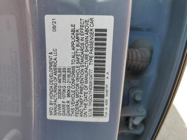 Photo 11 VIN: 1HGCV1F40MA104777 - HONDA ACCORD 