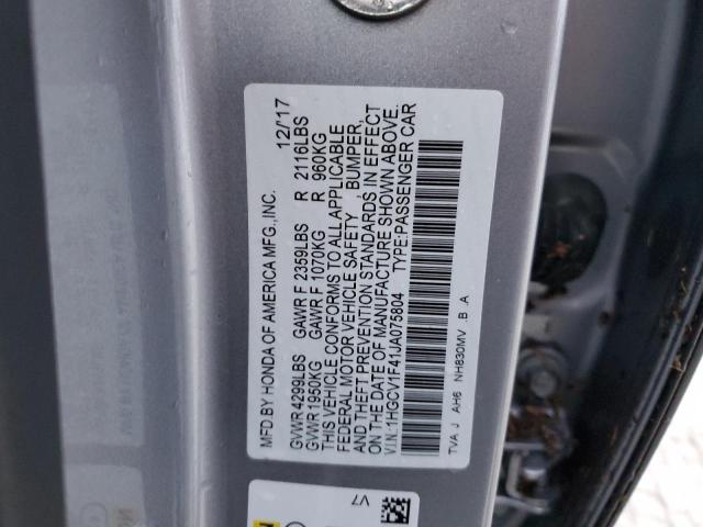 Photo 12 VIN: 1HGCV1F41JA075804 - HONDA ACCORD EX 