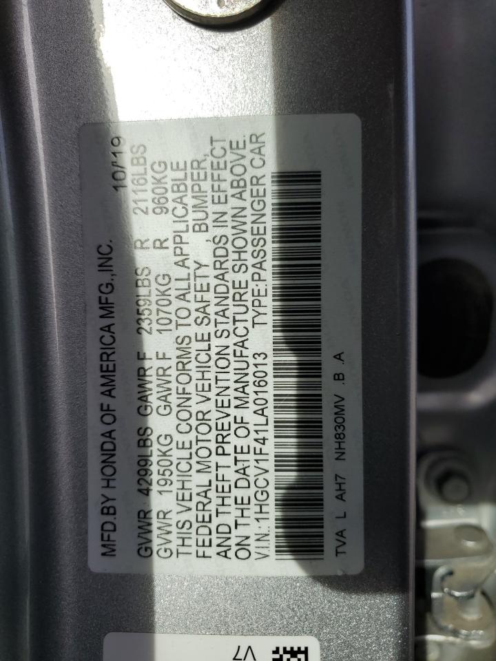 Photo 11 VIN: 1HGCV1F41LA016013 - HONDA ACCORD 