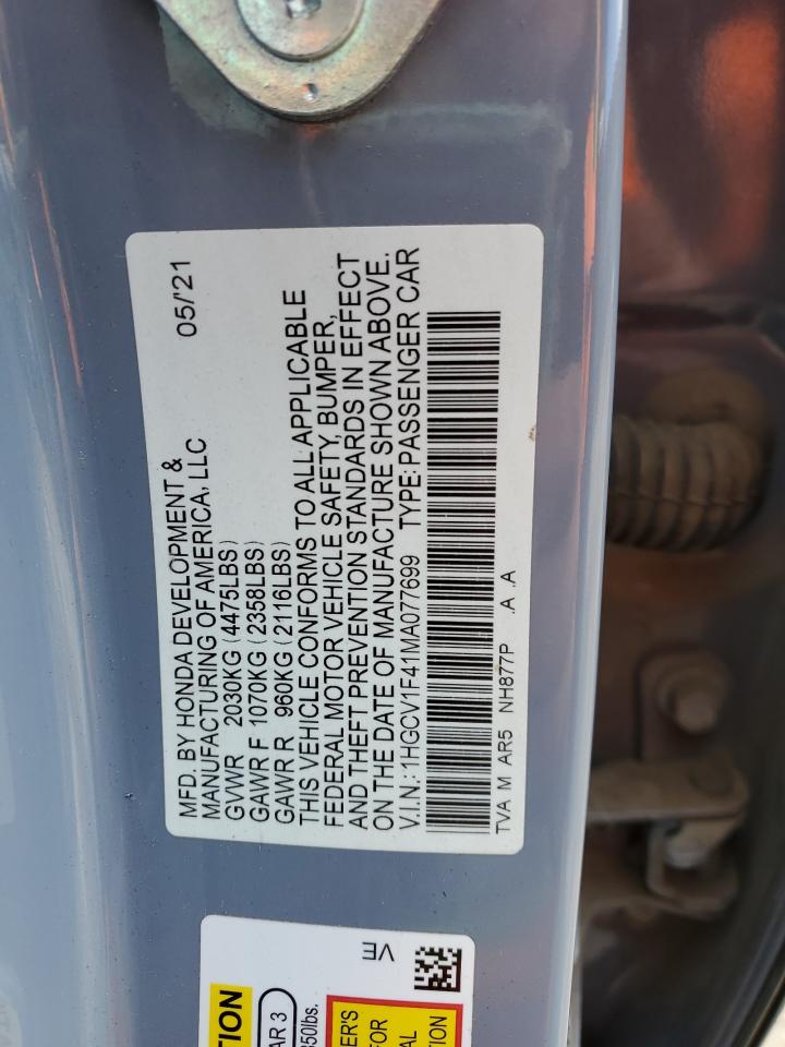 Photo 12 VIN: 1HGCV1F41MA077699 - HONDA ACCORD 