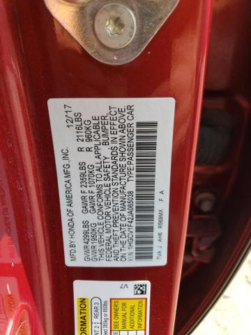 Photo 11 VIN: 1HGCV1F42JA065038 - HONDA ACCORD EX 