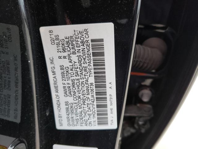 Photo 9 VIN: 1HGCV1F42JA106736 - HONDA ACCORD EX 