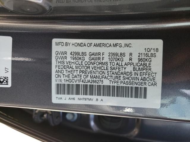 Photo 9 VIN: 1HGCV1F42JA266275 - HONDA ACCORD EX 