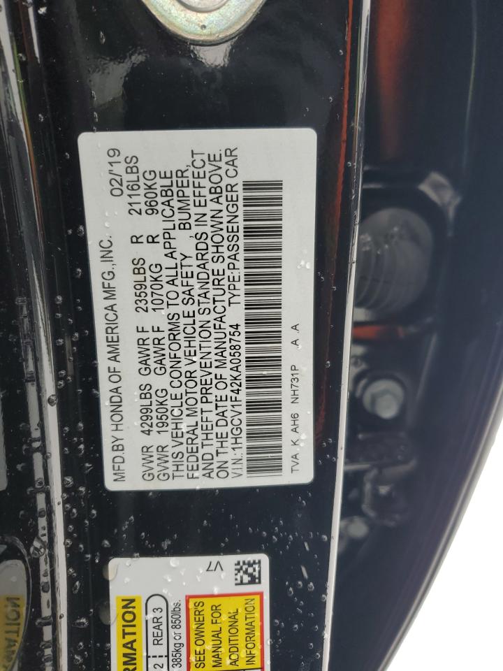 Photo 11 VIN: 1HGCV1F42KA058754 - HONDA ACCORD 