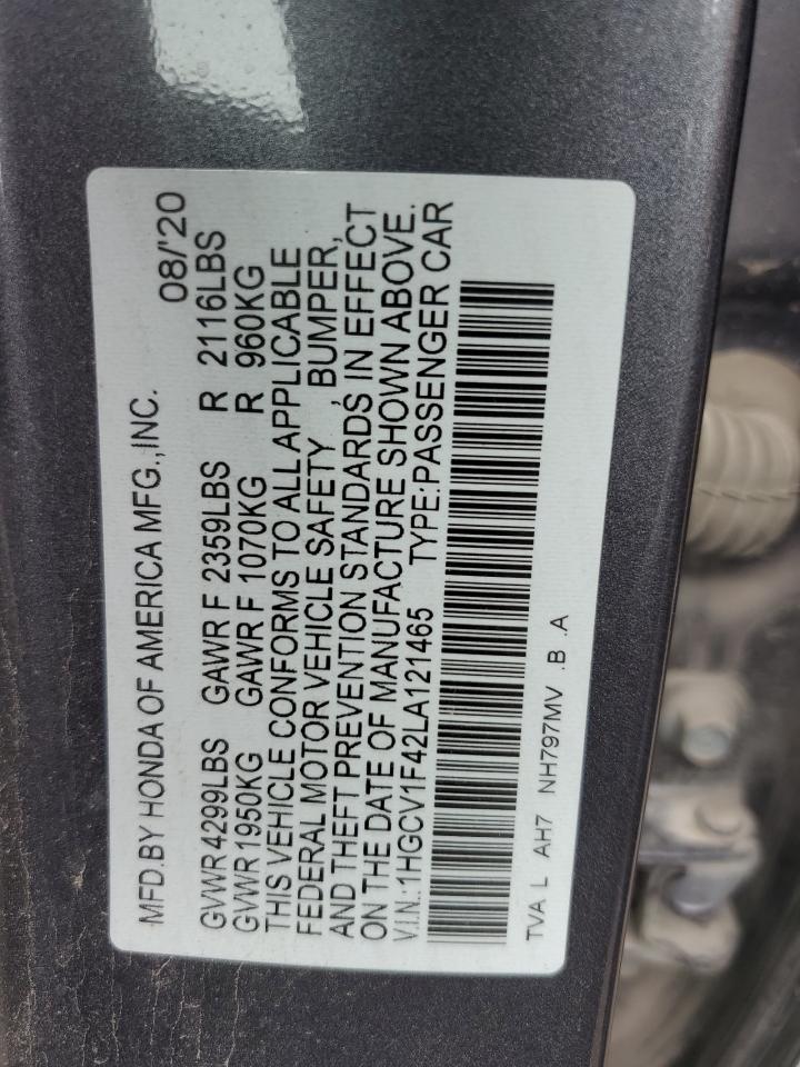 Photo 11 VIN: 1HGCV1F42LA121465 - HONDA ACCORD 