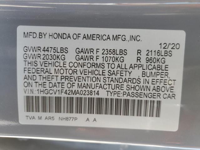 Photo 11 VIN: 1HGCV1F42MA023814 - HONDA ACCORD SPO 