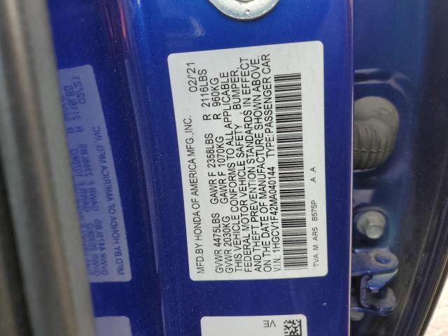 Photo 12 VIN: 1HGCV1F42MA040144 - HONDA ACCORD SPO 