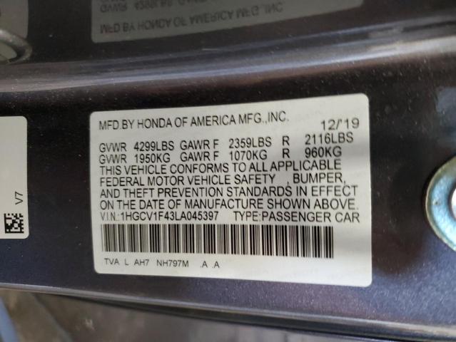 Photo 11 VIN: 1HGCV1F43LA045397 - HONDA ACCORD EX 