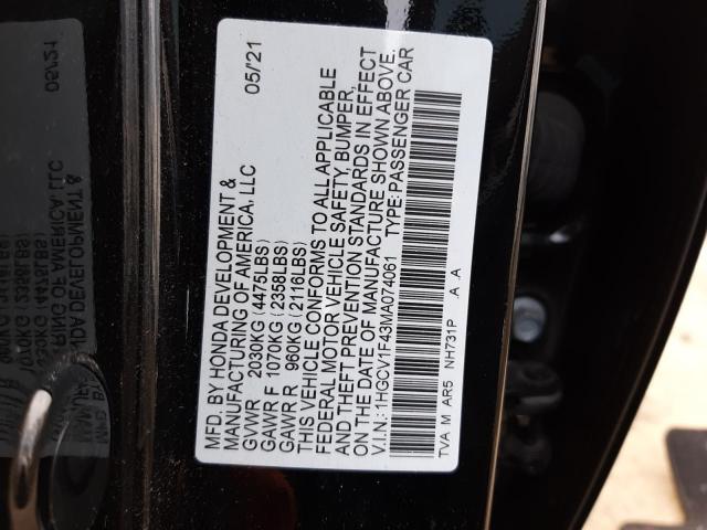 Photo 11 VIN: 1HGCV1F43MA074061 - HONDA ACCORD SPO 