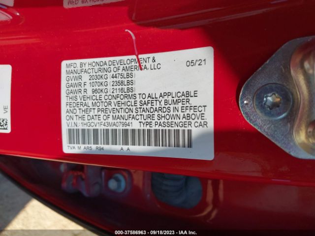 Photo 8 VIN: 1HGCV1F43MA079941 - HONDA ACCORD 