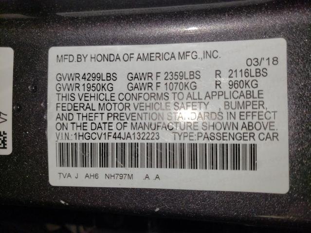 Photo 11 VIN: 1HGCV1F44JA132223 - HONDA ACCORD EX 