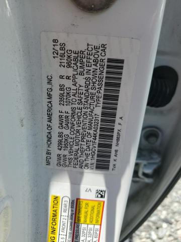 Photo 11 VIN: 1HGCV1F44KA032317 - HONDA ACCORD 