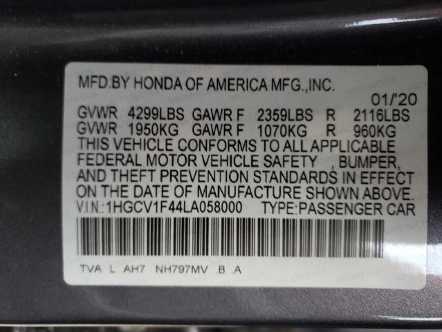 Photo 9 VIN: 1HGCV1F44LA058000 - HONDA ACCORD EX 