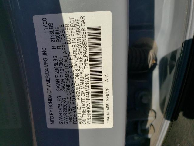 Photo 12 VIN: 1HGCV1F44MA019070 - HONDA ACCORD 