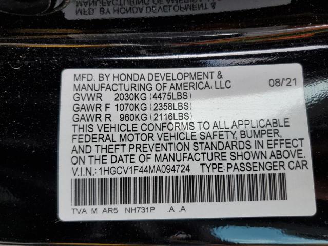 Photo 11 VIN: 1HGCV1F44MA094724 - HONDA ACCORD 