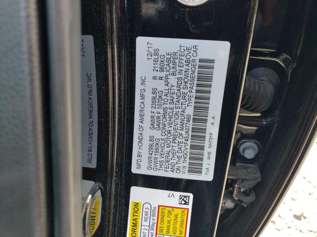 Photo 11 VIN: 1HGCV1F45JA077460 - HONDA ACCORD 