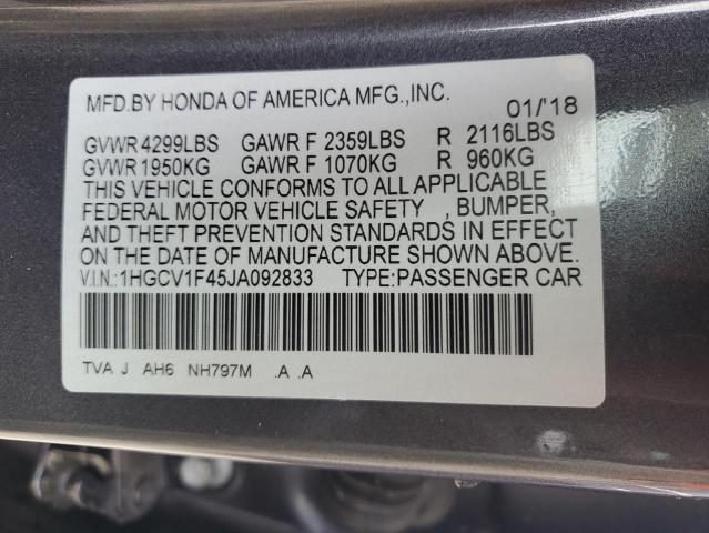 Photo 11 VIN: 1HGCV1F45JA092833 - HONDA ACCORD 