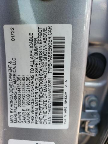 Photo 11 VIN: 1HGCV1F45NA020391 - HONDA ACCORD 