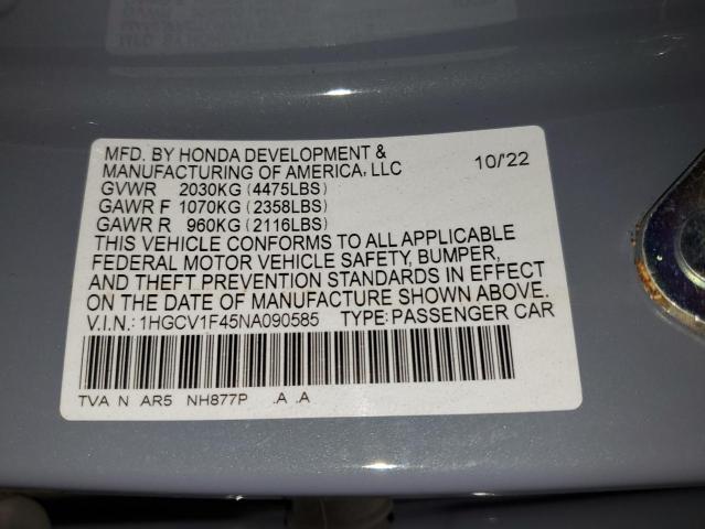 Photo 11 VIN: 1HGCV1F45NA090585 - HONDA ACCORD SPO 