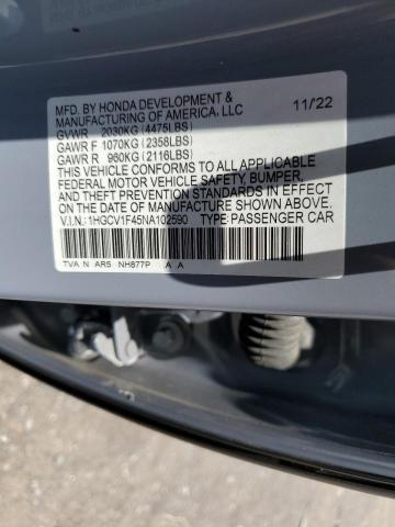 Photo 11 VIN: 1HGCV1F45NA102590 - HONDA ACCORD 