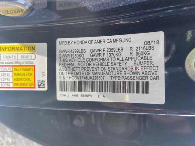 Photo 9 VIN: 1HGCV1F46JA226507 - HONDA ACCORD EX 