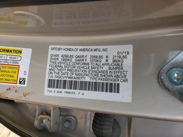 Photo 11 VIN: 1HGCV1F46KA050771 - HONDA ACCORD 