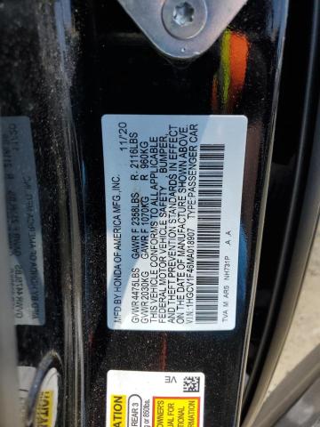 Photo 11 VIN: 1HGCV1F46MA018907 - HONDA ACCORD 