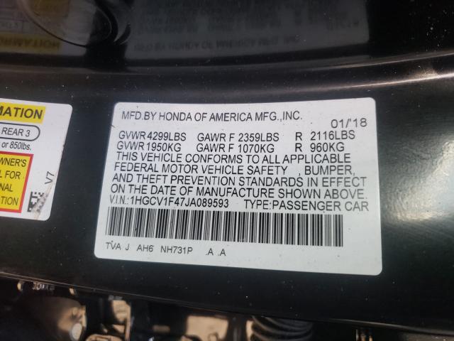 Photo 9 VIN: 1HGCV1F47JA089593 - HONDA ACCORD EX 