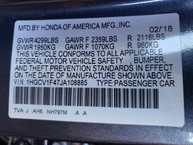 Photo 9 VIN: 1HGCV1F47JA108885 - HONDA ACCORD EX 