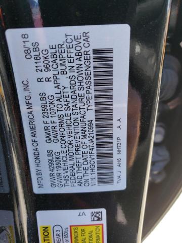 Photo 12 VIN: 1HGCV1F47JA210994 - HONDA ACCORD EX 