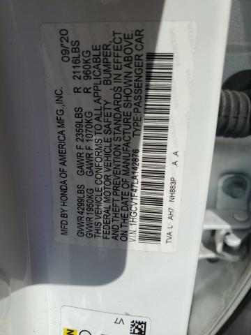 Photo 11 VIN: 1HGCV1F47LA142876 - HONDA ACCORD EX 