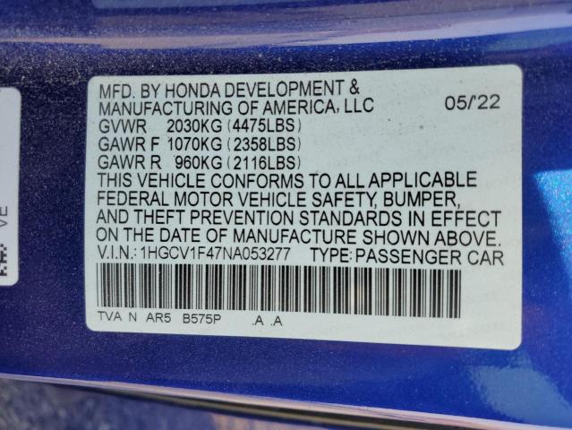 Photo 12 VIN: 1HGCV1F47NA053277 - HONDA ACCORD SPO 