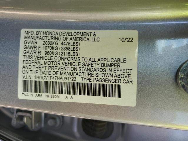 Photo 11 VIN: 1HGCV1F47NA091723 - HONDA ACCORD SPO 