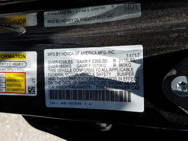 Photo 9 VIN: 1HGCV1F48JA040578 - HONDA ACCORD EX 